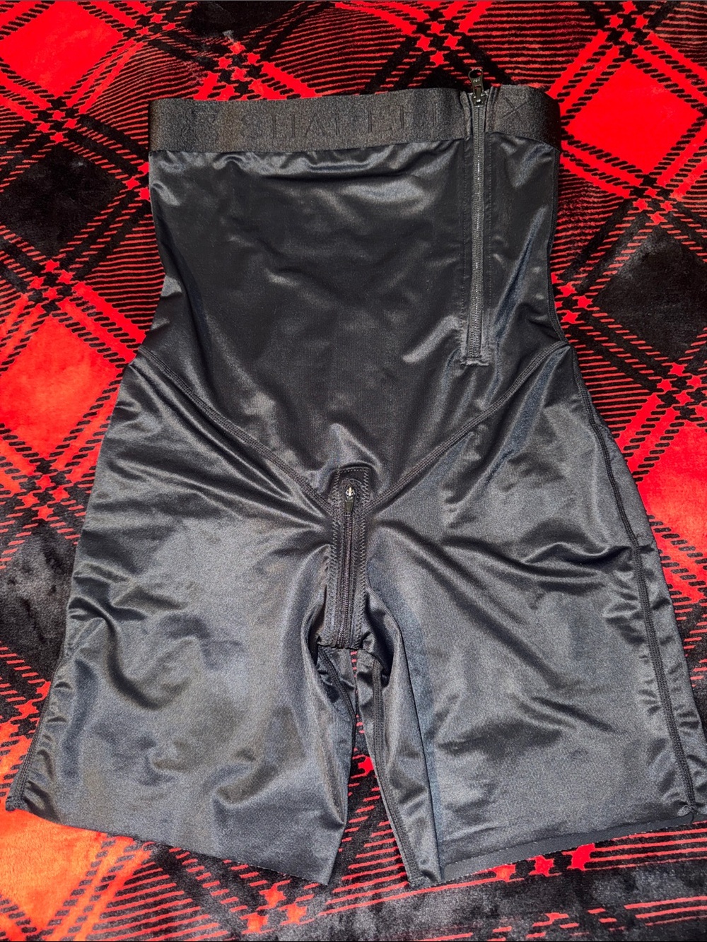 High-Waist Black Shapewear Shorts with Front Zip BRAND NEW